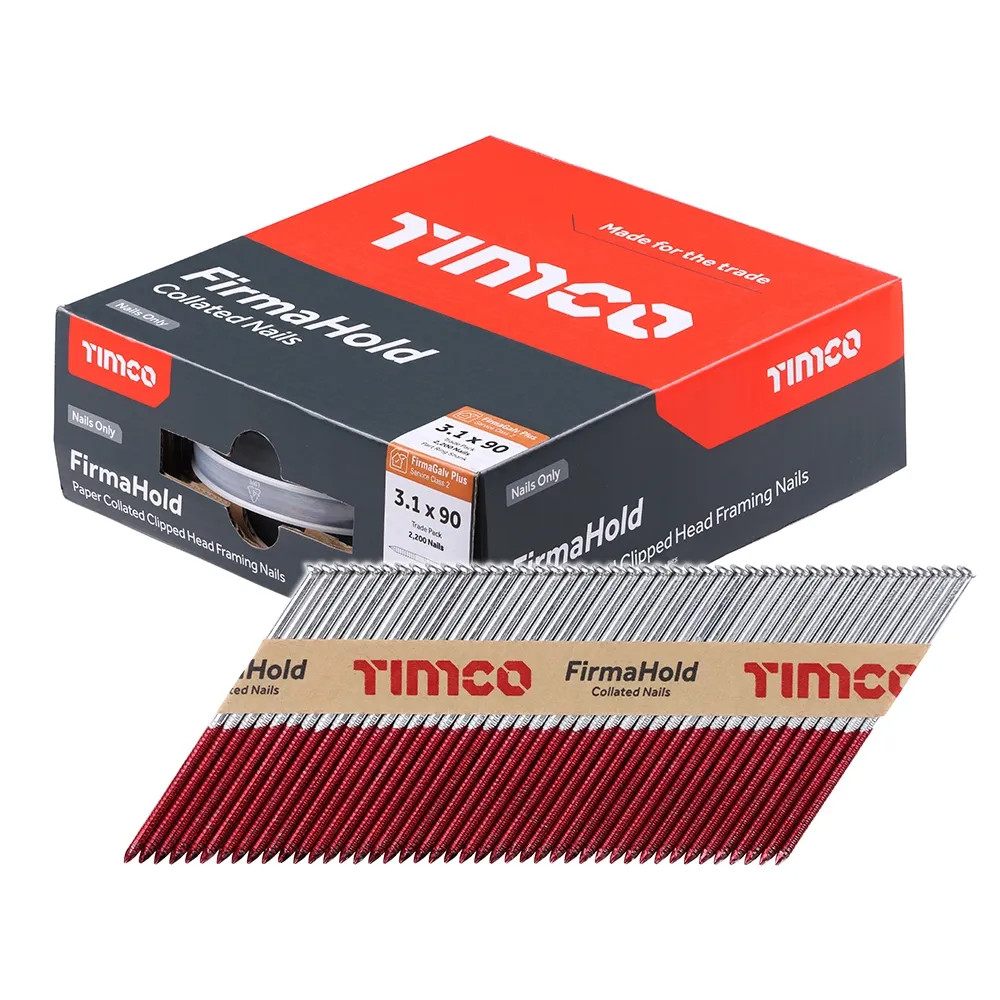 FirmaHold 3.1 x 90mm, 34° Part Ring Shank Electro Galv Plus Nails - Box of 2200