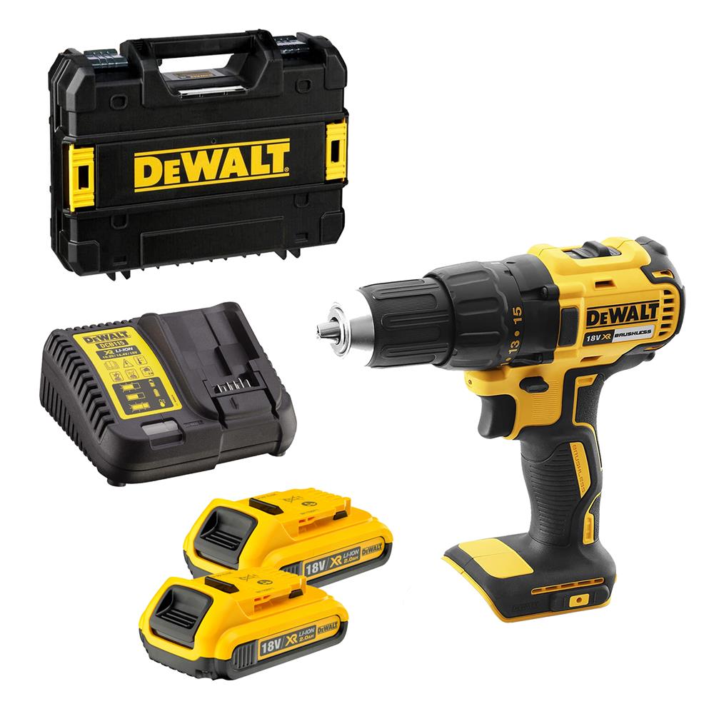Dewalt DCD777D2 18V XR Brushless Drill Driver with 2 x 2Ah Batteries,  Charger and Case - ITS