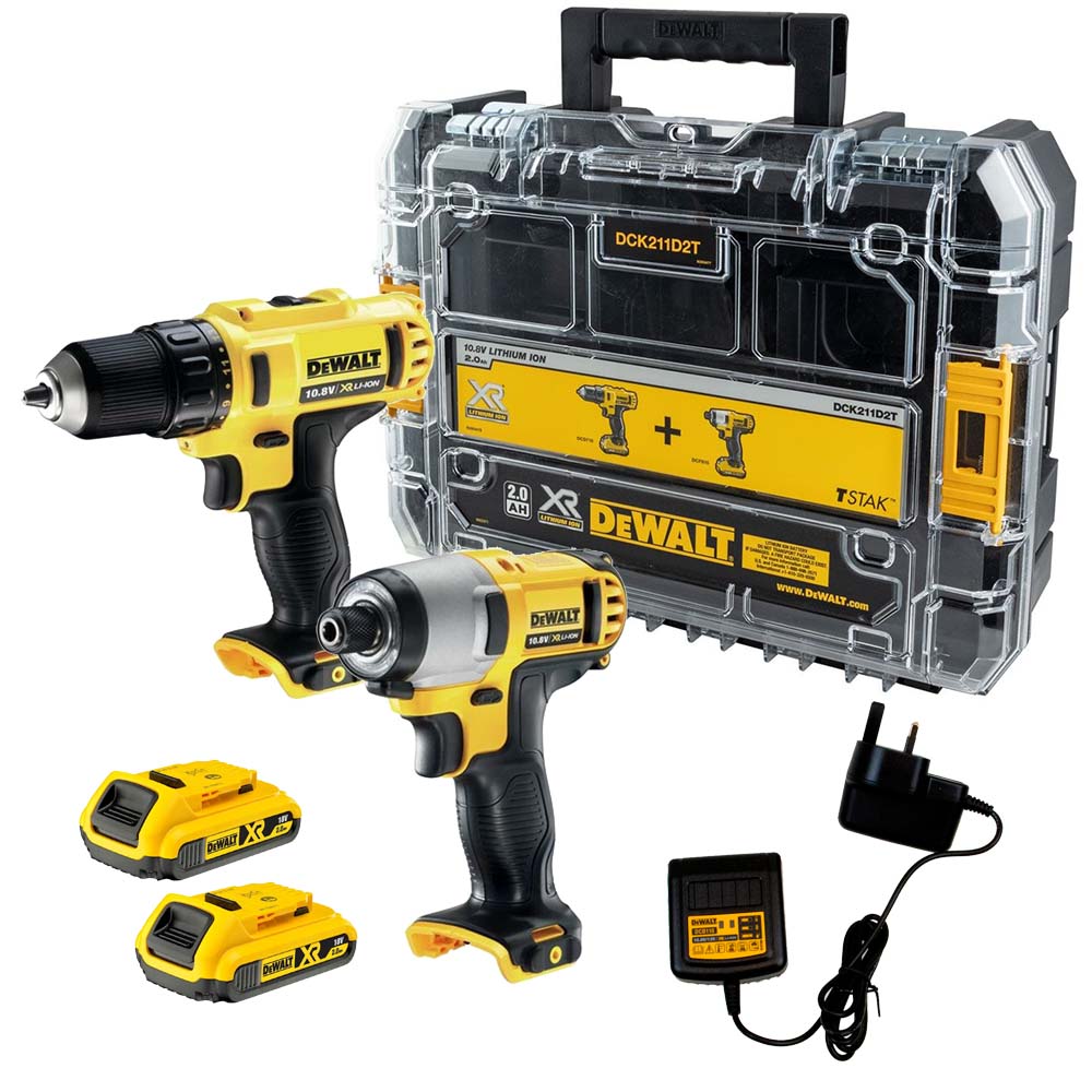 Dewalt DCK211D2T 12V XR 2 Piece Kit with 2x 2.0Ah Batteries