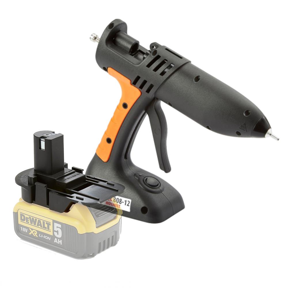 B-Tec 808 High Output Cordless 12mm Glue gun with Dewalt 18V