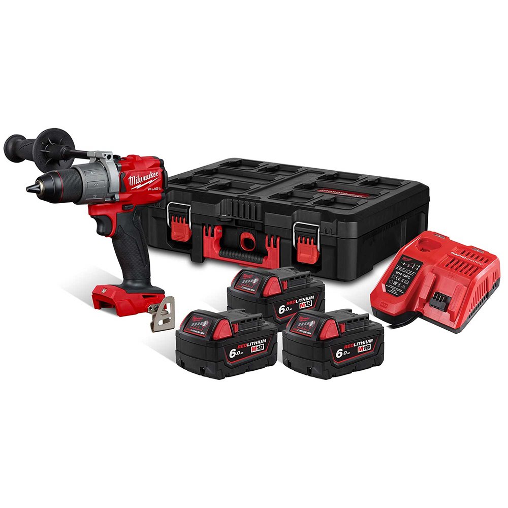 Milwaukee M18 FPD2 603P 18V FUEL Brushless Combi Drill with 3 x