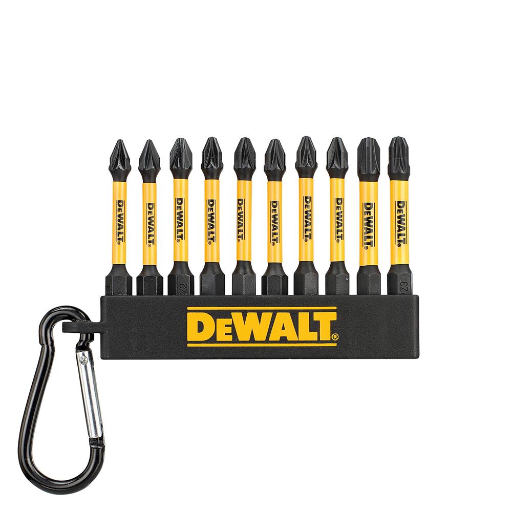 Dewalt 10 Piece Mixed Impact Torsion Screwdriver Bits on Carabiner