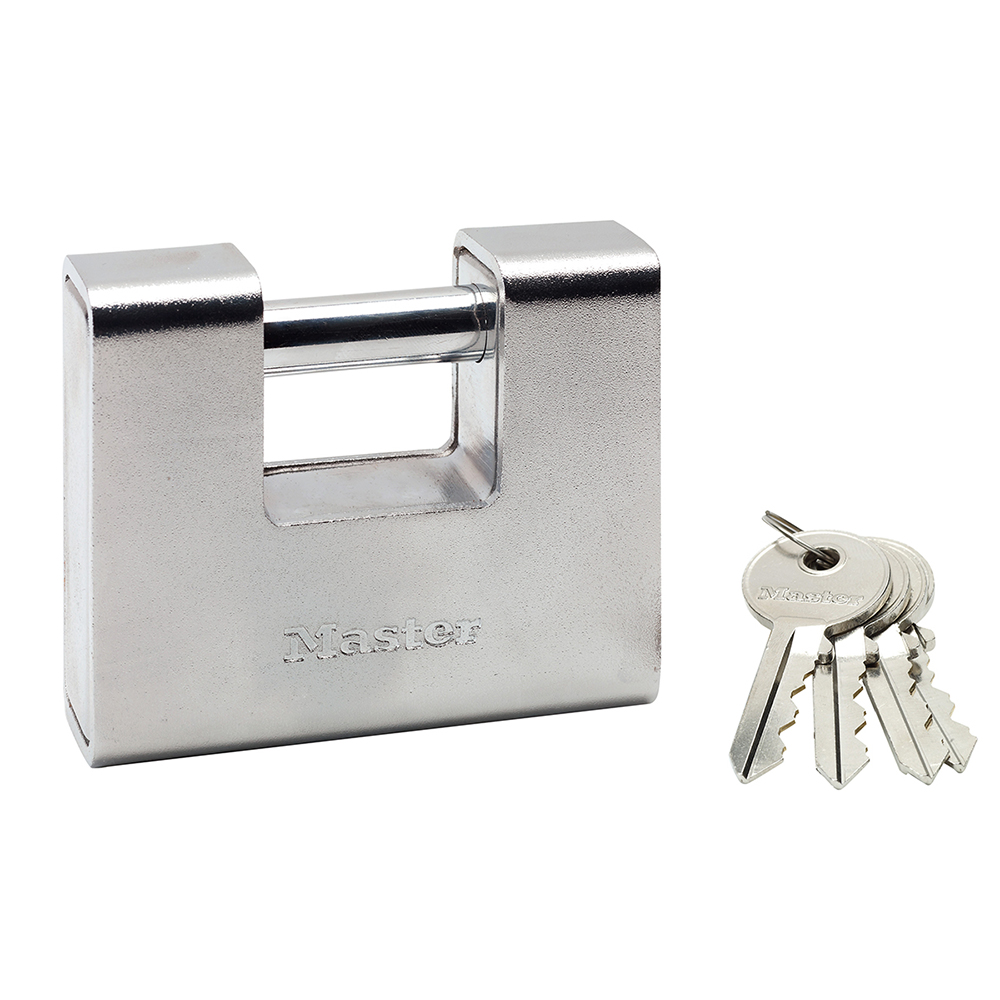 Master Lock 90mm Padlock with chrome plated hardened steel shell