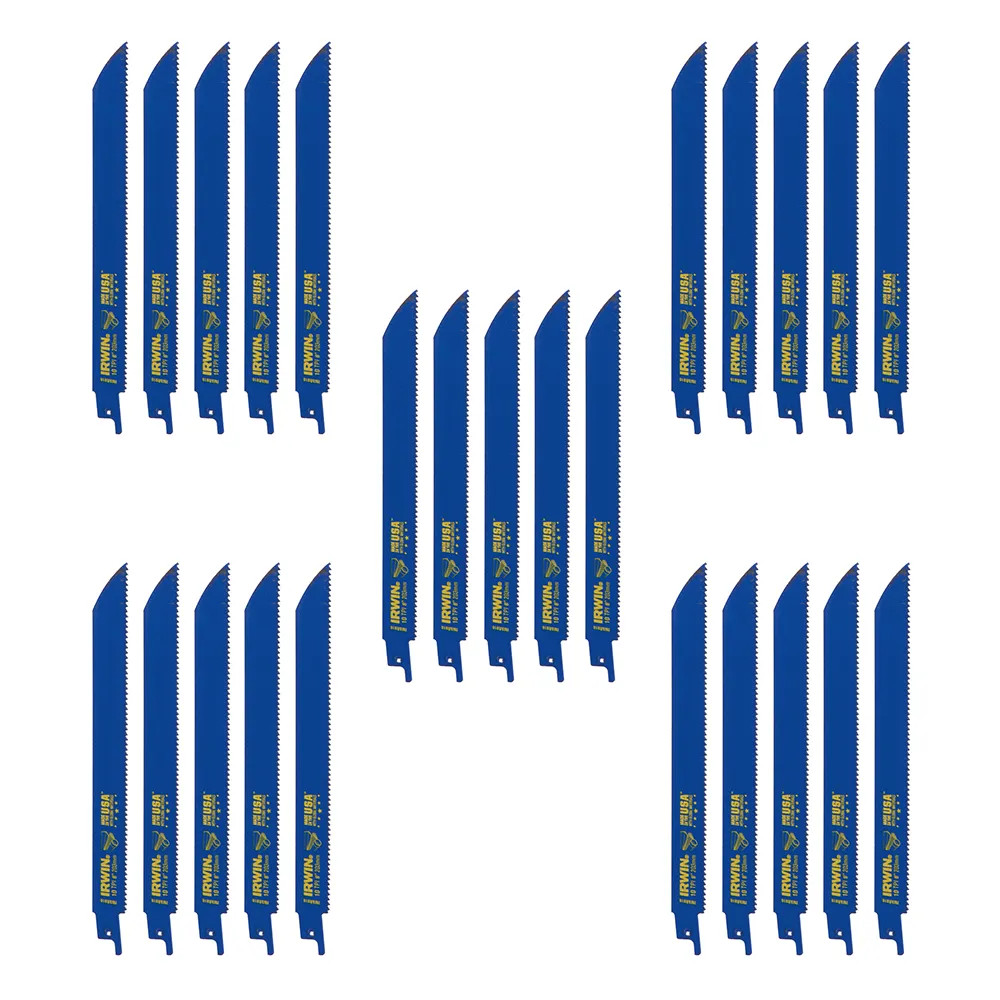 Irwin 10504141 Bi-Metal Reciprocating Saw Blades for Metal & Wood - Pack of 25