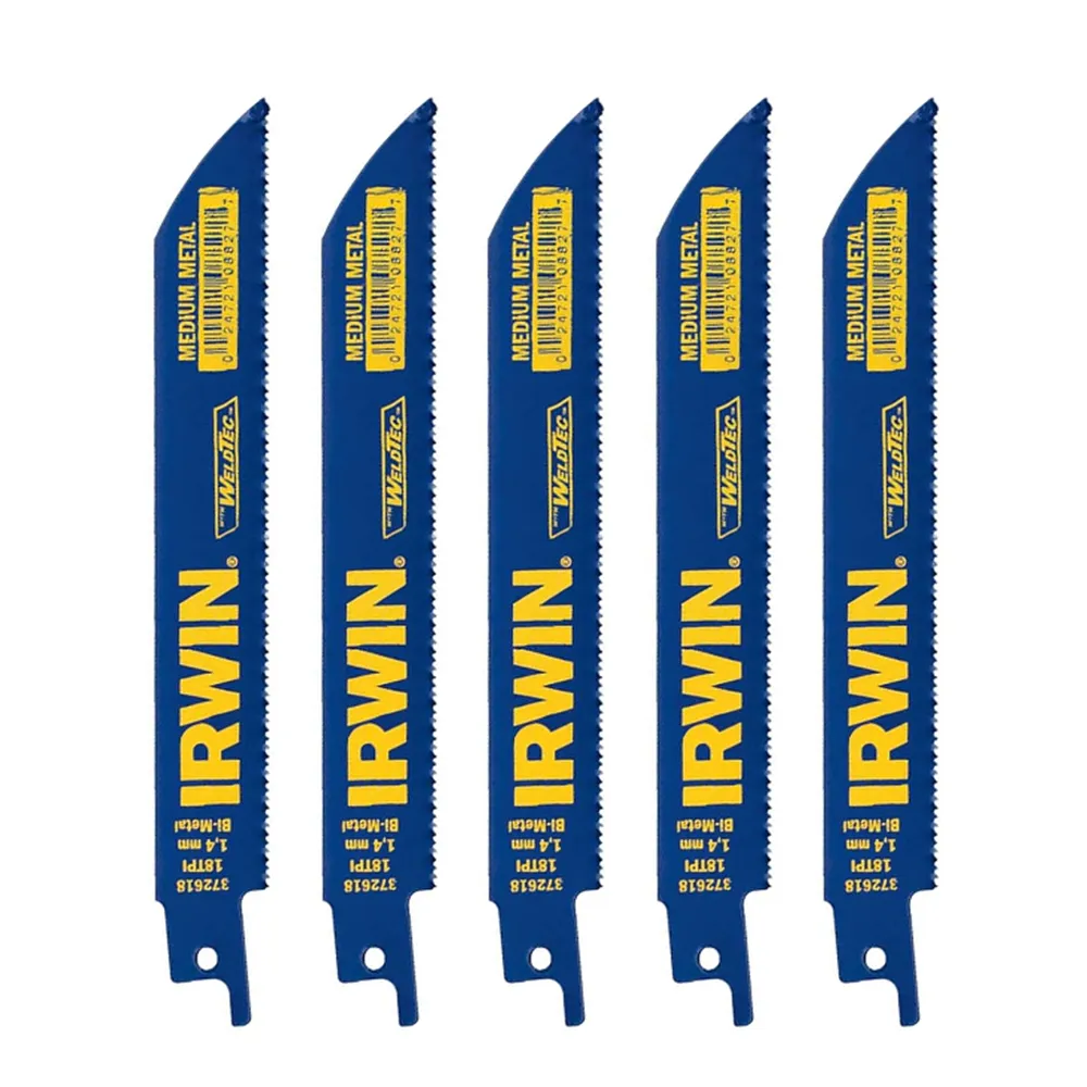 Irwin 10504153 Bi-Metal Reciprocating Saw Blades for Metal - Pack of 5