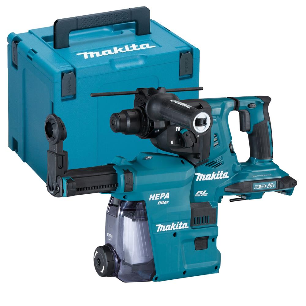 Makita DHR280ZWJ 36V (Twin 18V) LXT SDS+ Drill & DX08 Dust Box