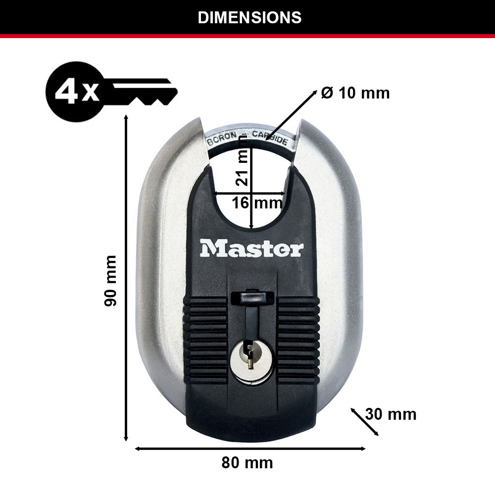 Master Lock 60mm Closed Shackle Disc Padlock | ITS.co.uk|