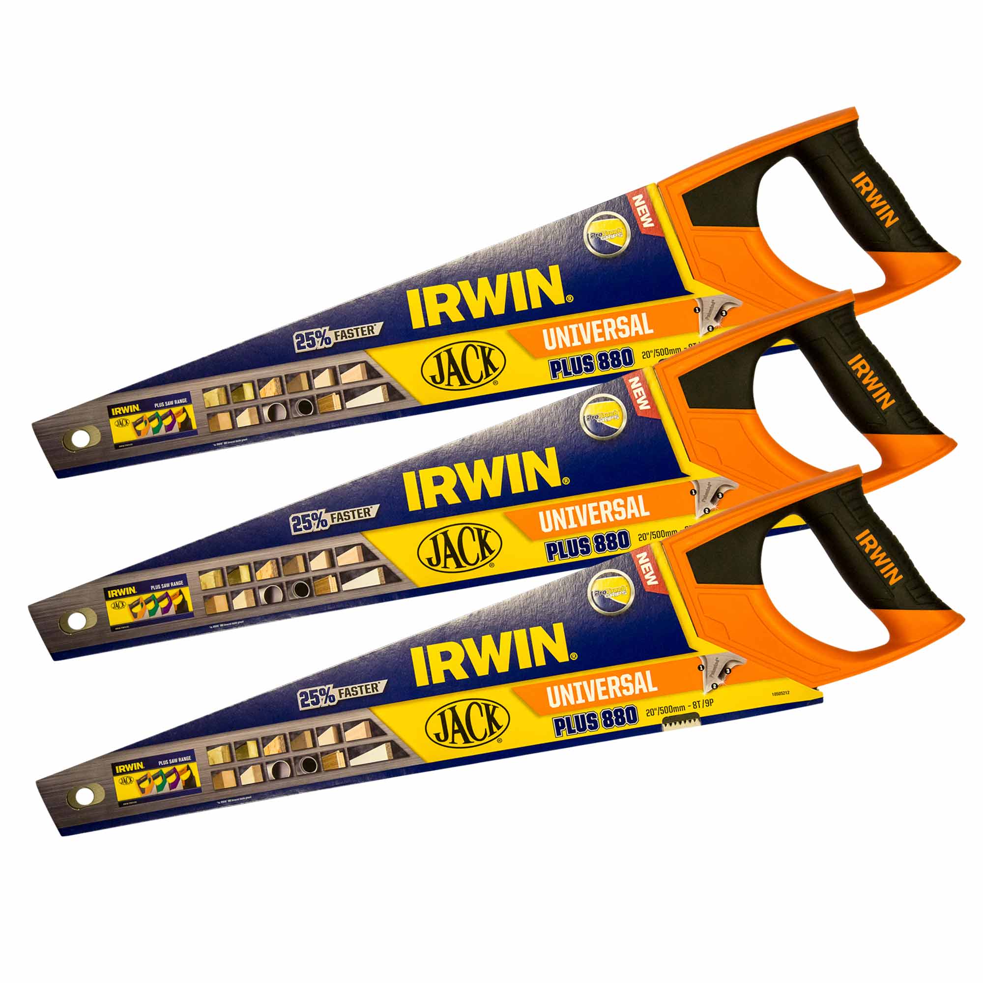Irwin Jack 880 Plus Universal Handsaw 500mm / 20 Inch - Pack of 3