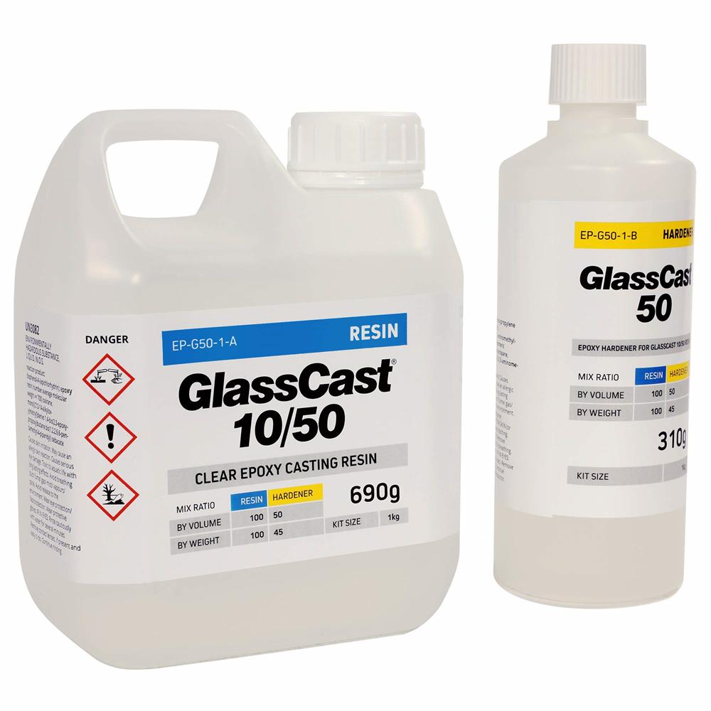 Glass Cast 50 Clear Epoxy Casting Resin & Hardener Kit - 1kg