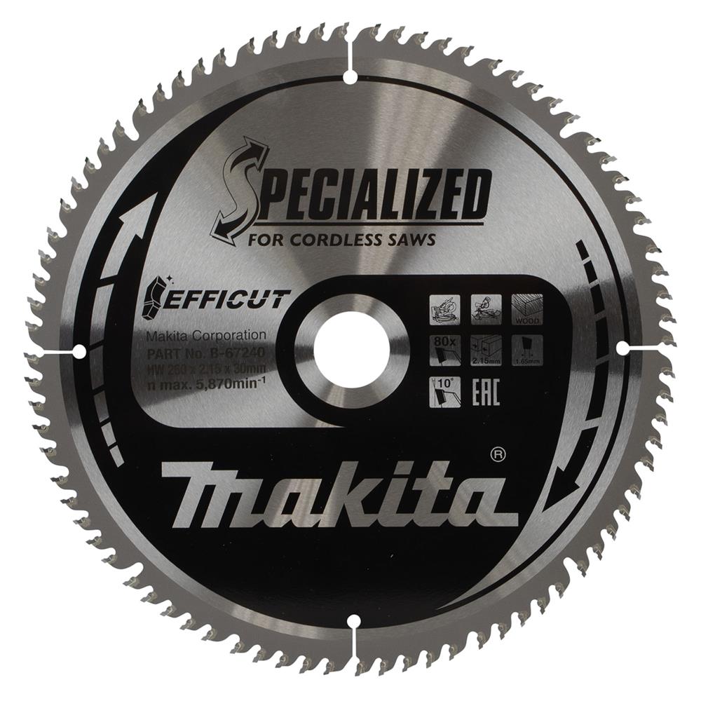Makita B-67240 260x30mm 80T Efficut Saw Blade