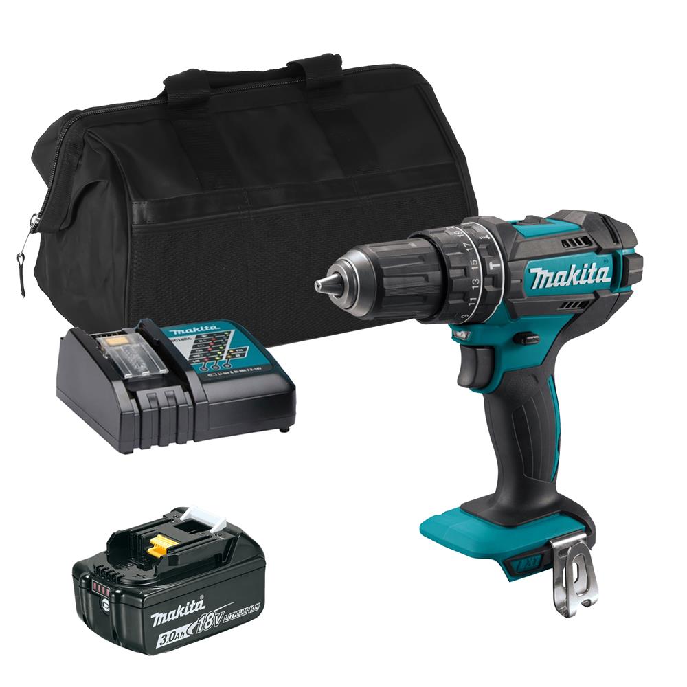 Makita DHP482 18V LXT Combi Drill with 1x 3.0Ah Charger and