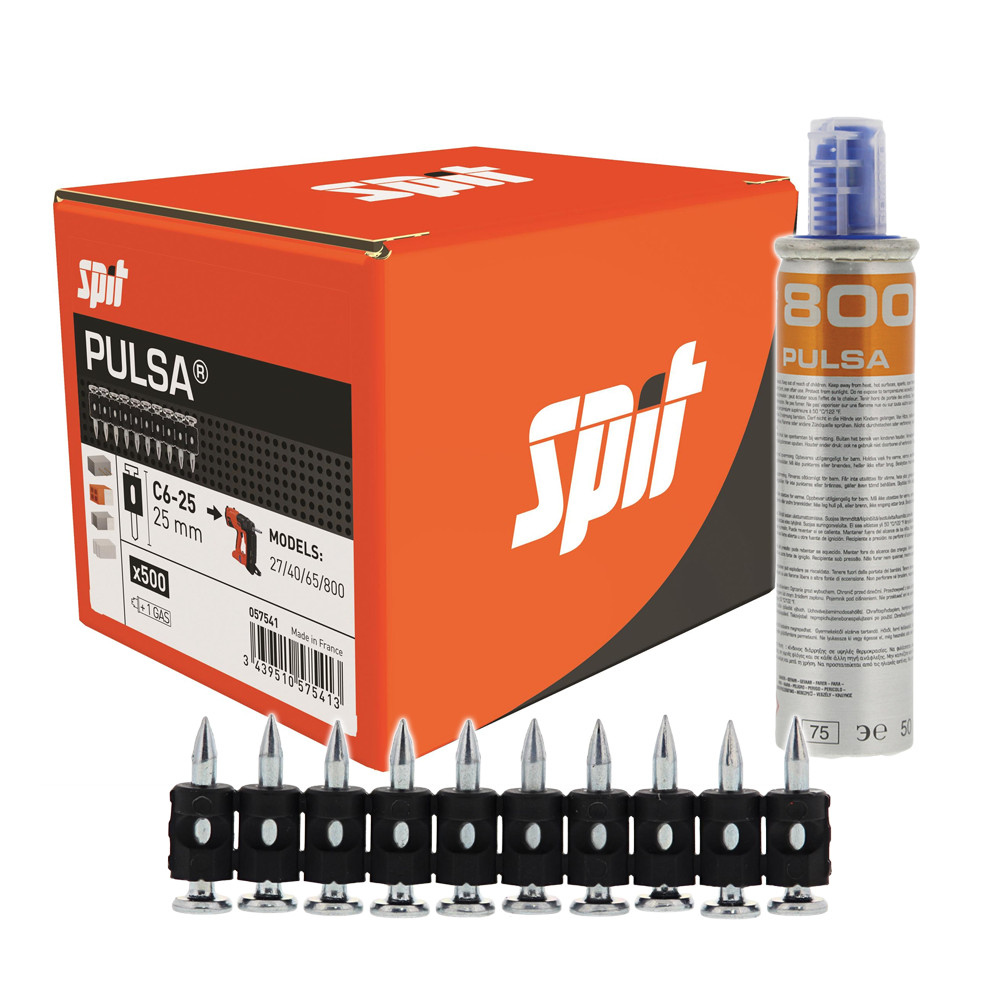 Spit Pulsa 25mm x 2.6mm C6 Concrete Pins - Pack of 500