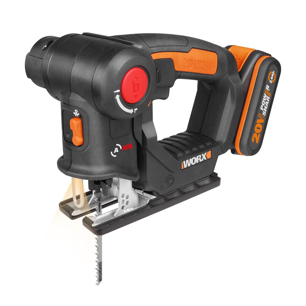 Worx WX550 20V MAX Reciprocating Saw Jigsaw with 1x 2.0Ah Battery