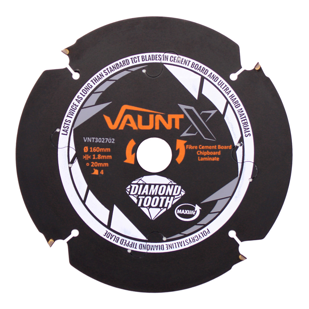 Vaunt X 160mm x 20mm 4 Diamond Teeth PCD Circular Saw Blade