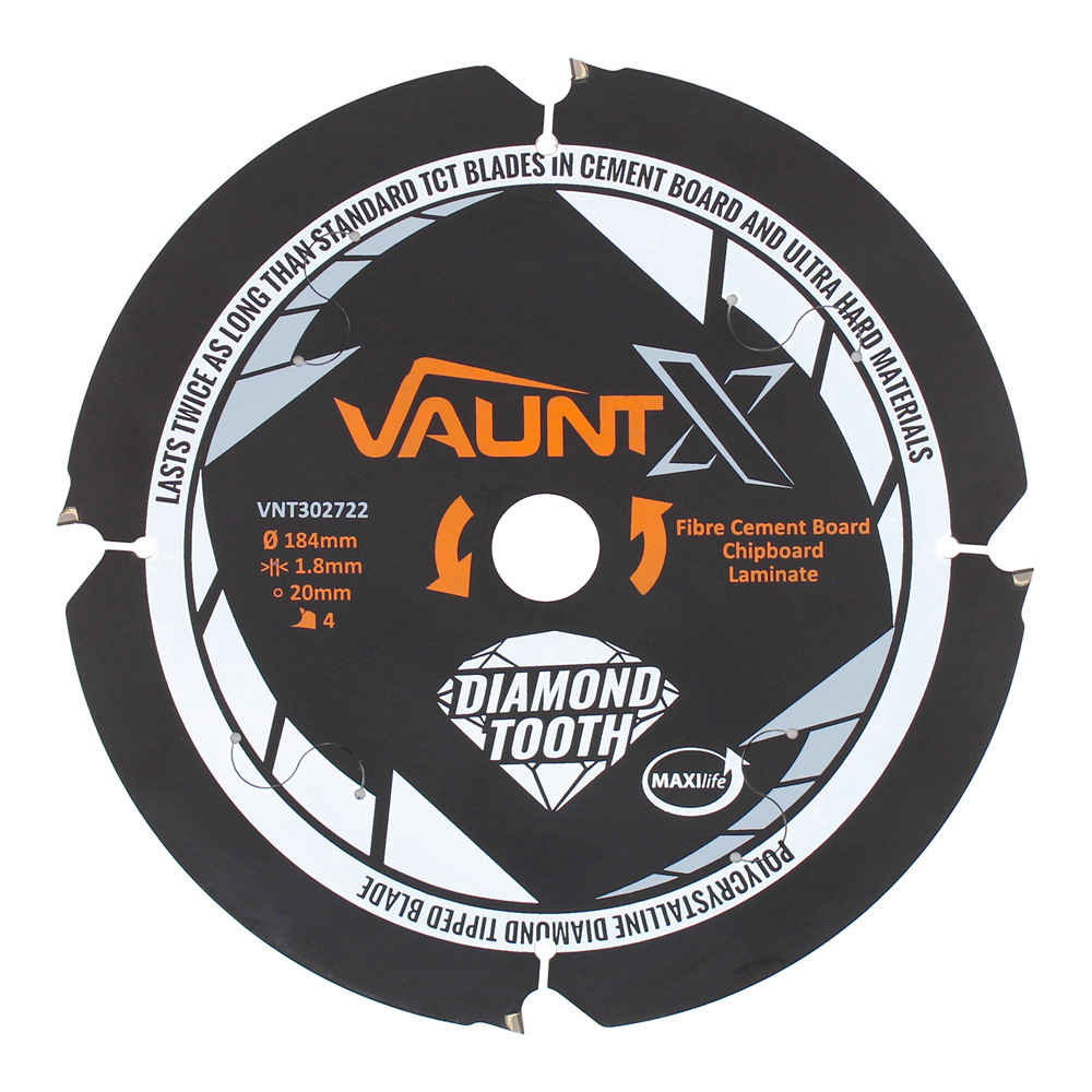 Vaunt X 184mm x 20mm 4 Diamond Teeth PCD Circular Saw Blade