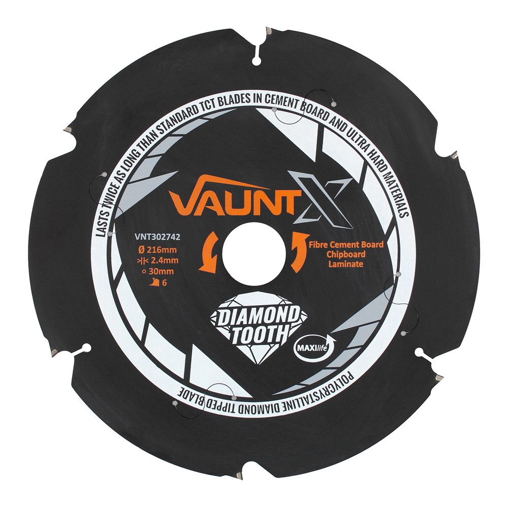 Vaunt X 216mm x 30mm 6 Diamond Teeth PCD Circular Saw Blade