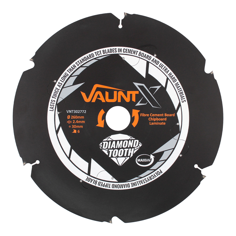 Vaunt X 260mm x 30mm 6 Diamond Teeth PCD Circular Saw Blade
