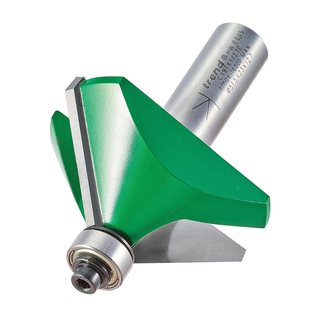 Trend C197X1/2TC 1/2" 45° 51mm x 19mm Bearing Guided Chamfer
