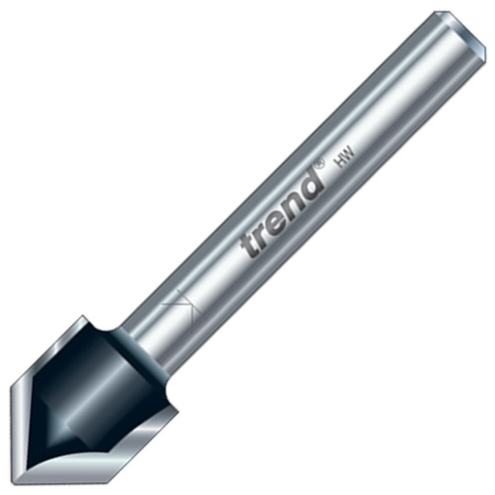 Trend Chamfer V Groover Cutter 45°, 6.3mm Cut - 1/4'' Shank, 12.7mm Dia