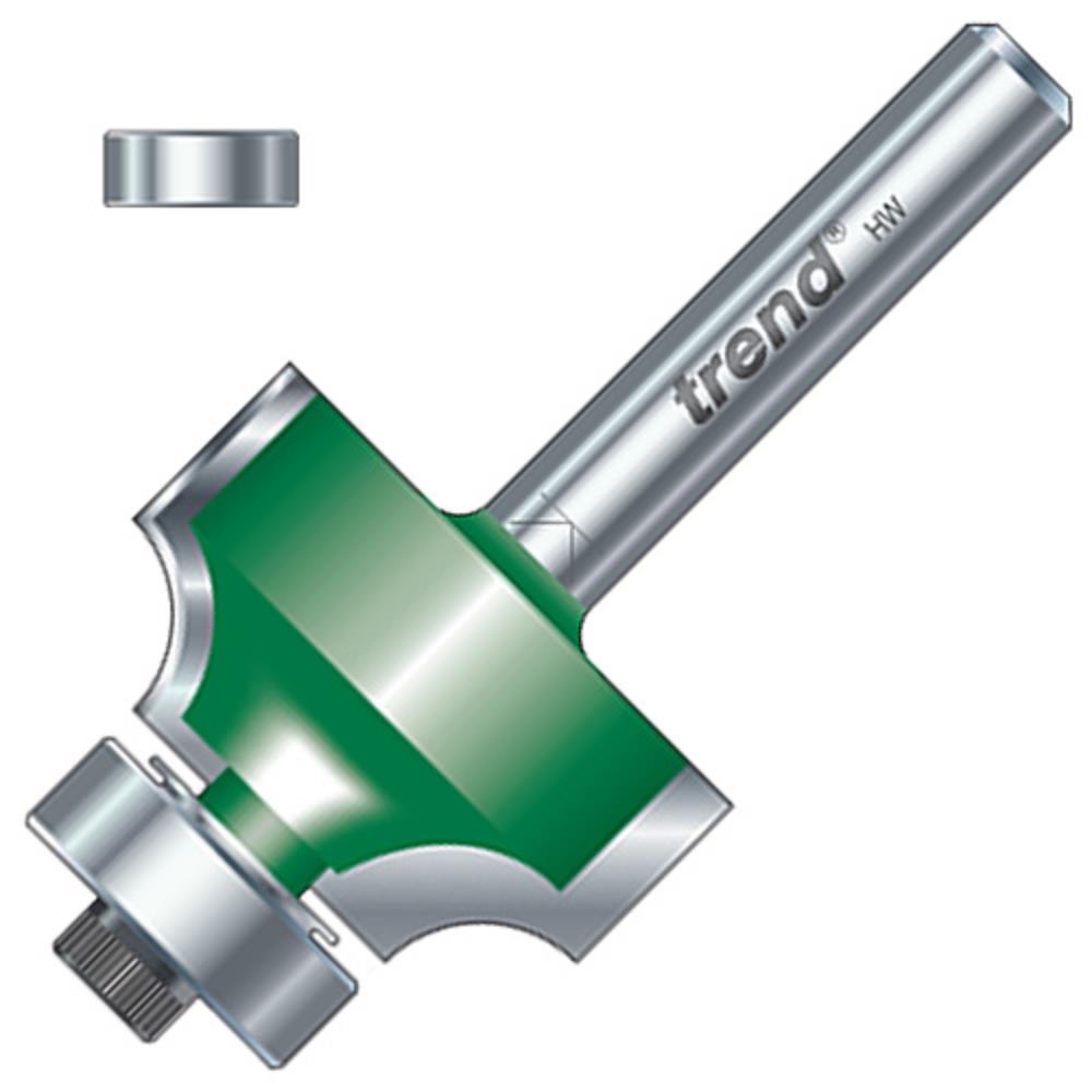 Trend C079X1/4TC 1/4" Guided Rounding Over Cutter: 38mm Dia / 12.7mm Radius x 19.1mm Cut