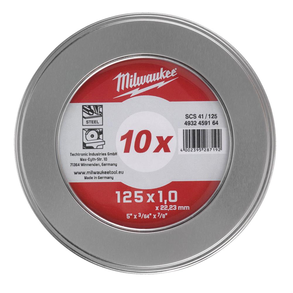 Milwaukee 125mm x 1.0mm Metal Cutting Discs - Pack of 10