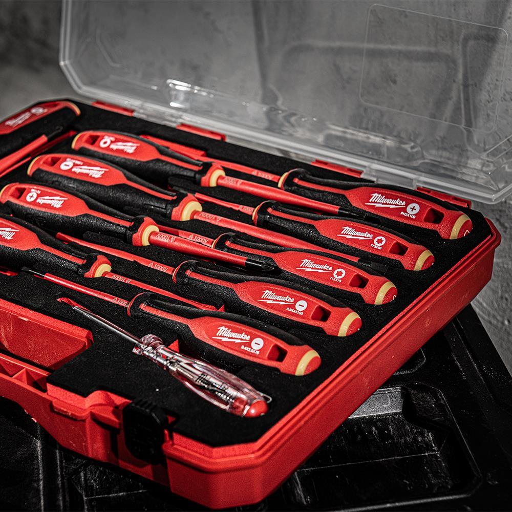 Milwaukee 12 Piece TRI-LOBE VDE Mixed Screwdriver Set with Voltage