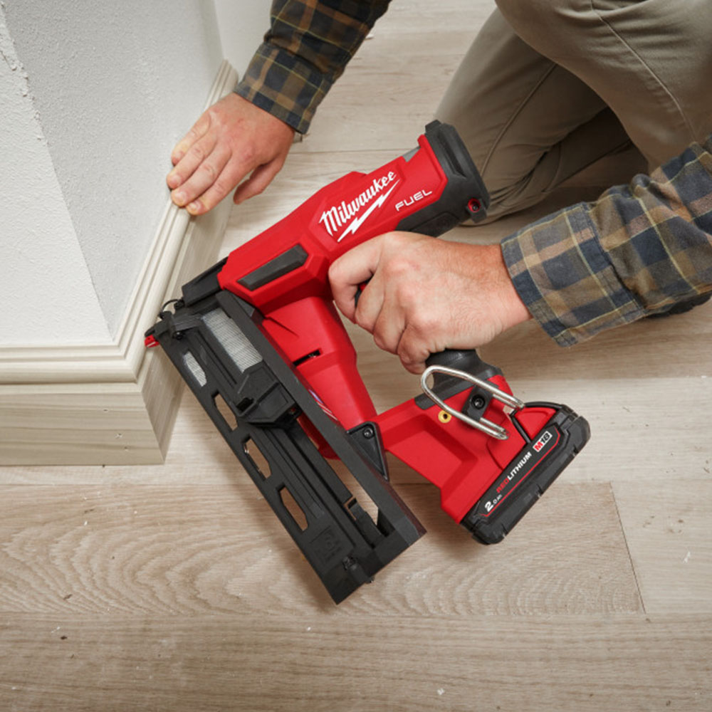 Milwaukee 16 Gauge Cordless Nailer 2742-21CT - Jobsite Testing - YouTube