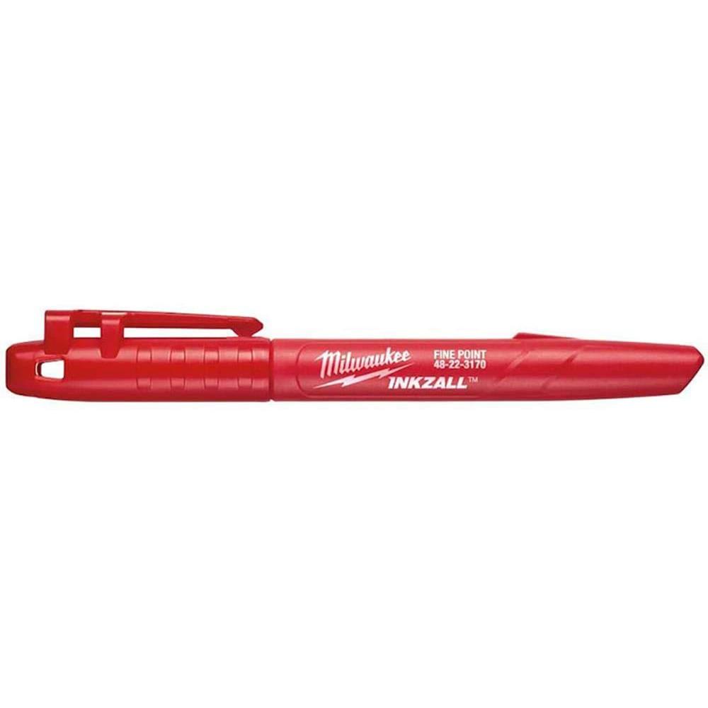 Milwaukee INKZALL Fine Tip Marker - Red - Pack of 5