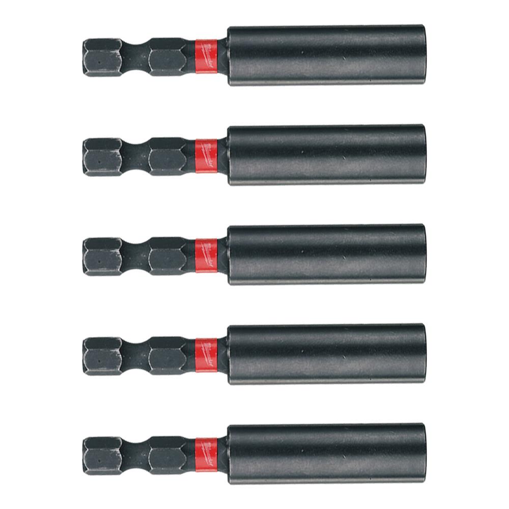 Milwaukee SHOCKWAVE 60mm Impact Magnetic Bit Holder Pack of 5