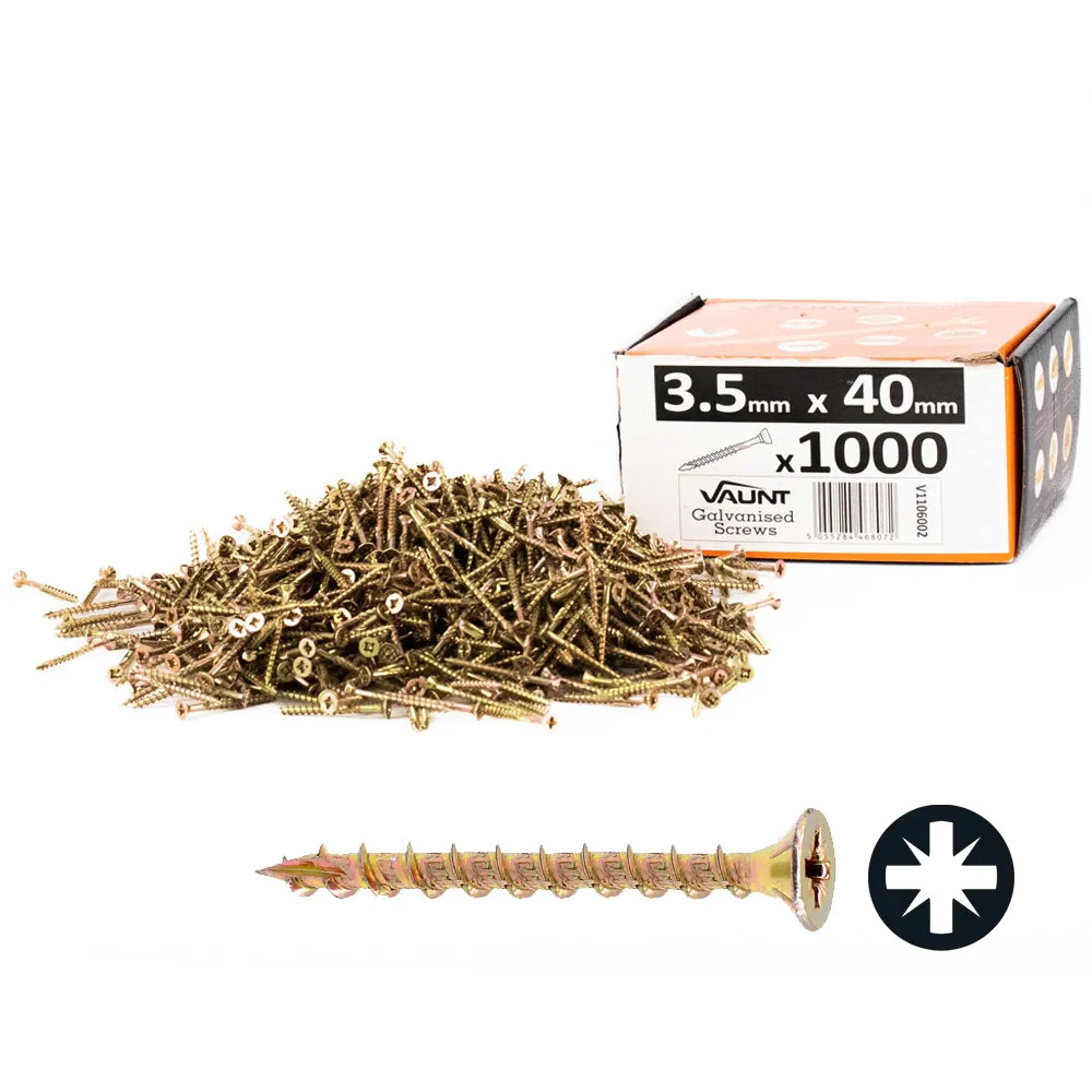 Vaunt 3.5mm x 40mm Multi-Purpose Wood Screws - Box of 1000
