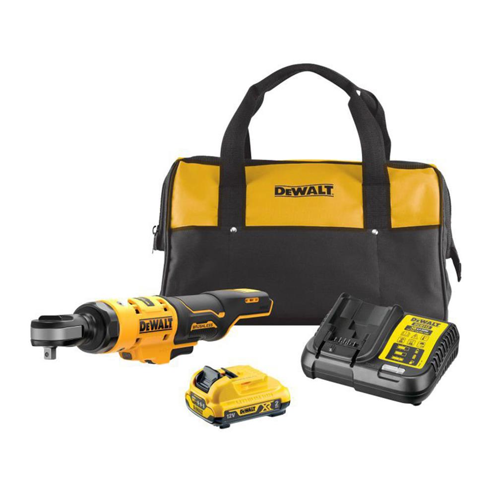 Dewalt DCF504D1 12V XR Brushless 1/4" Open Head Ratchet with 1x 2.0Ah Battery, Charger & Case