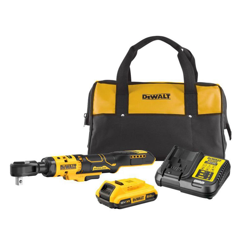 Dewalt DCF512D1 18V XR Brushless 1/2" Open Head Ratchet with 1x 2.0Ah Battery, Charger & Case
