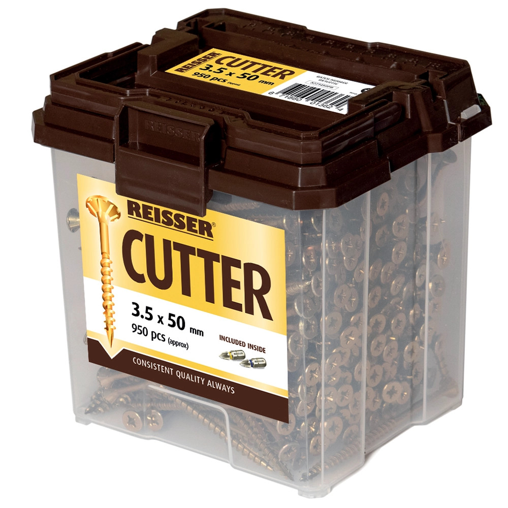 Reisser 3.5 x 50mm Cutter Wood Screws - Tub of 950