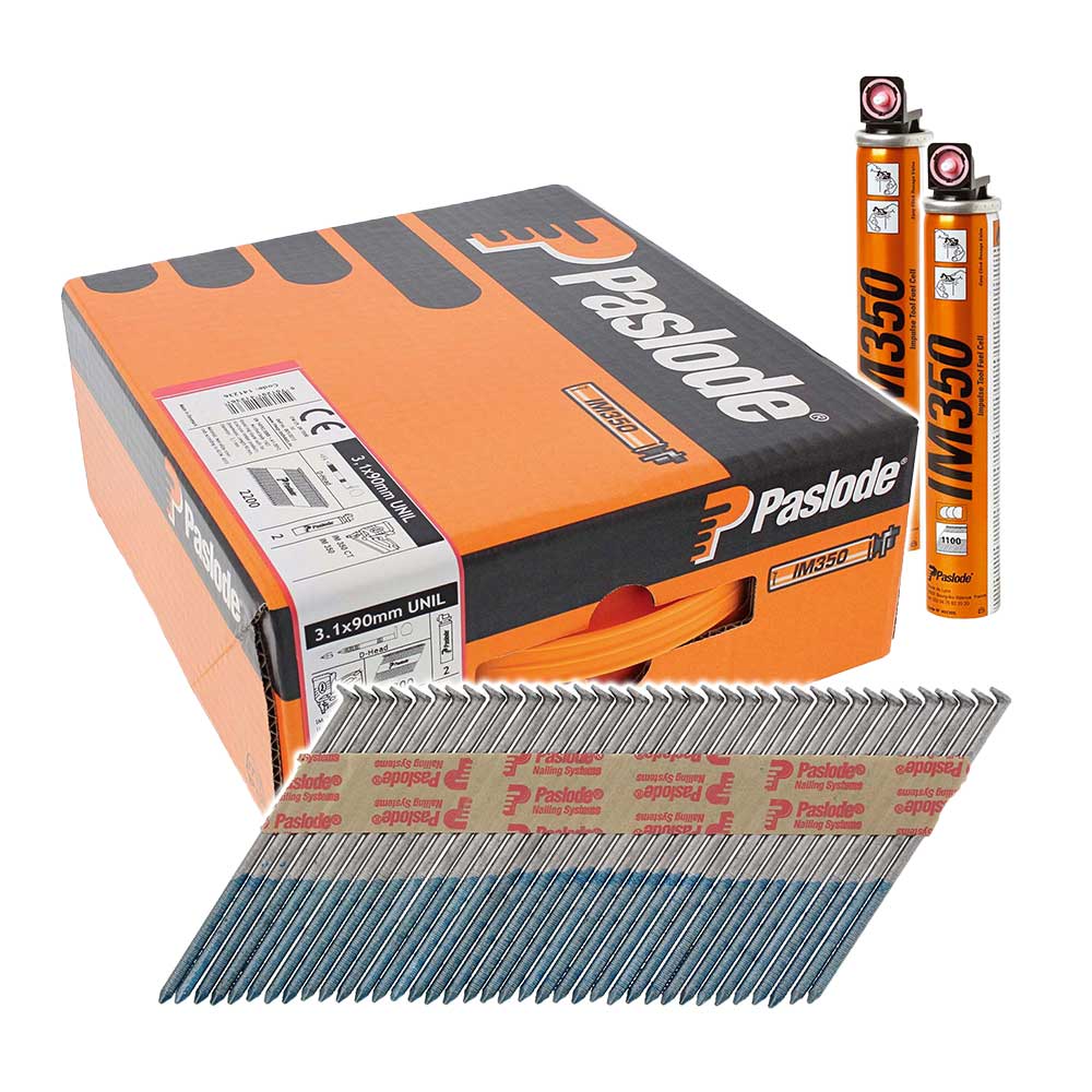 Paslode 34° 90 x 3.1mm Hot Dip Galvanised Collated Nails - Pack of 2200