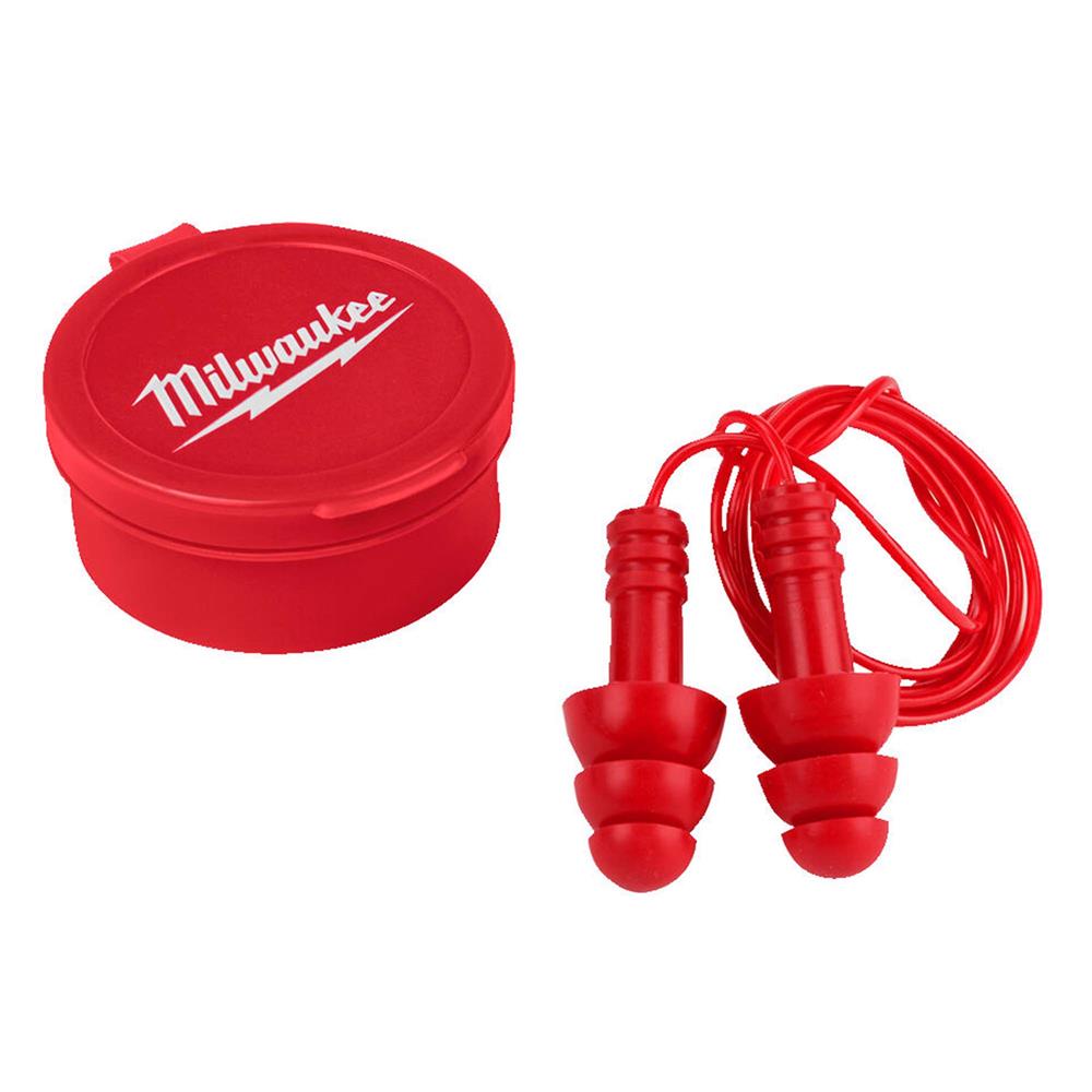 Milwaukee Re-Usable Corded Ear Plugs - Pack of 3