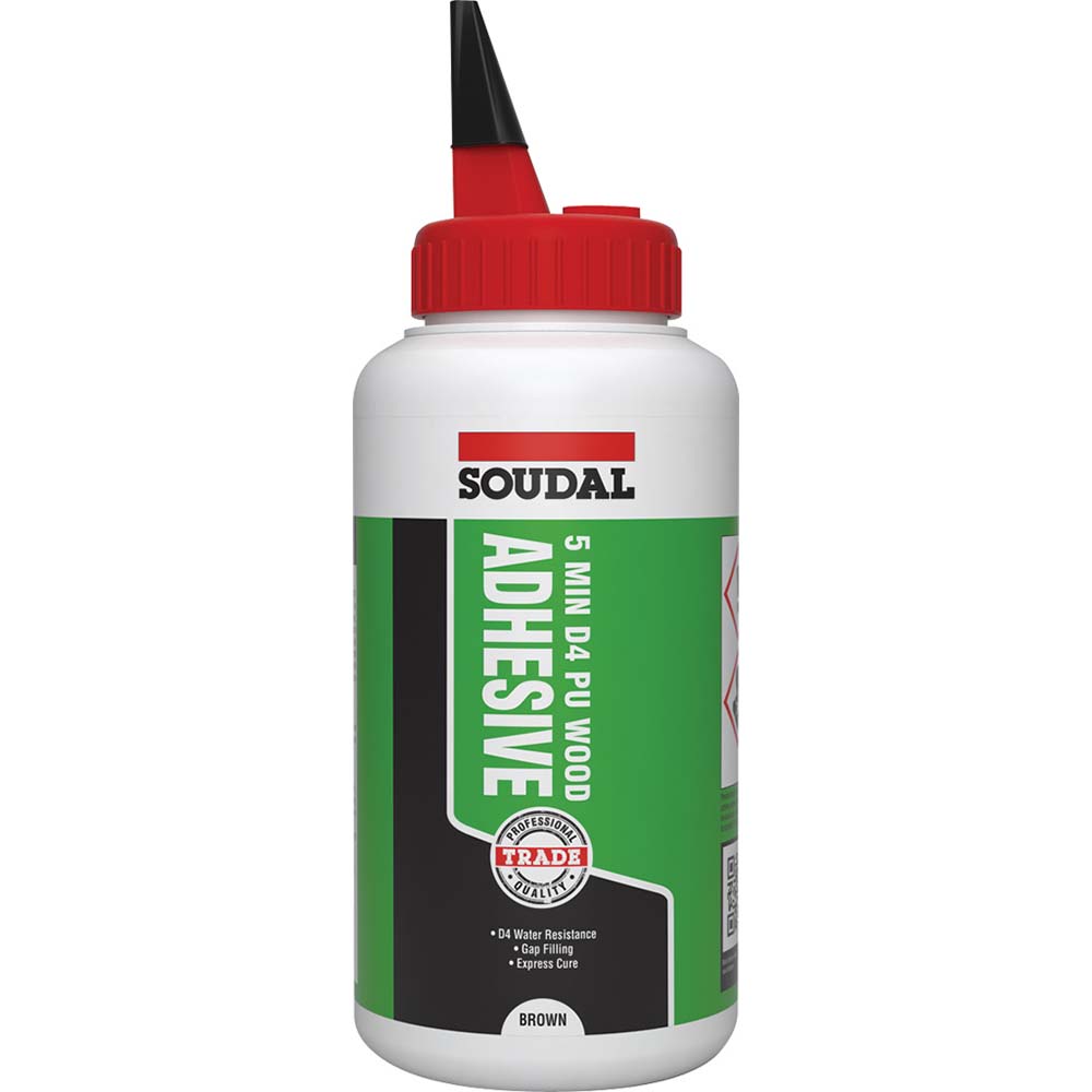Soudal 5 Minute Wood Adhesive - Brown (750g)