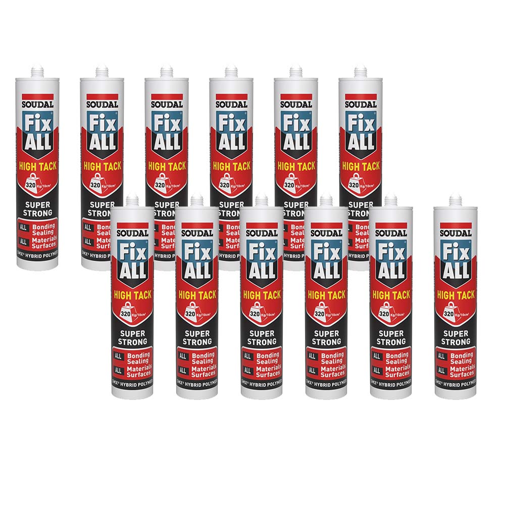 Soudal Fix ALL High Tack Sealant Adhesive - White (290ml) - Pack of 3