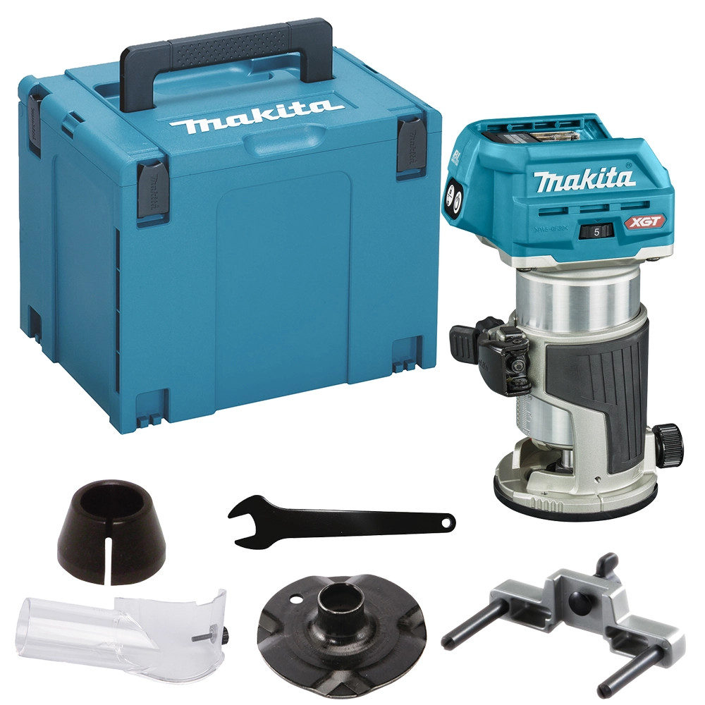 Makita RT001GZ20 40V XGT Brushless Router Trimmer - Body, Template Guide & MAKPAC Case