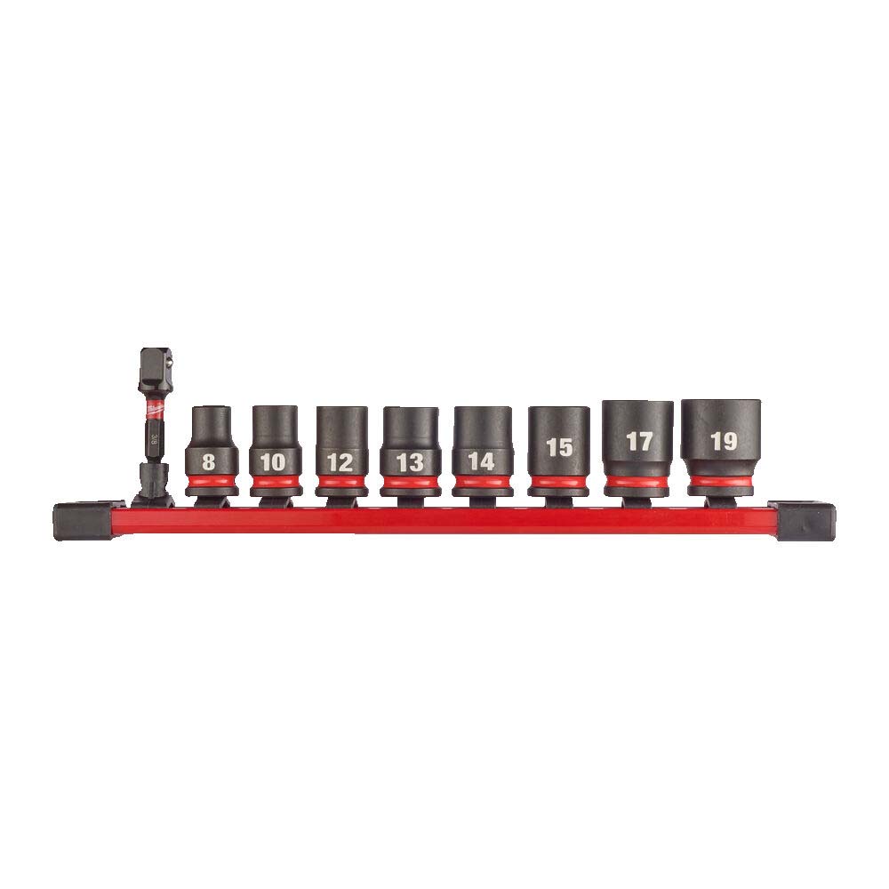 Milwaukee 9 Piece 3/8” Sq. SHOCKWAVE Standard Impact Socket Set