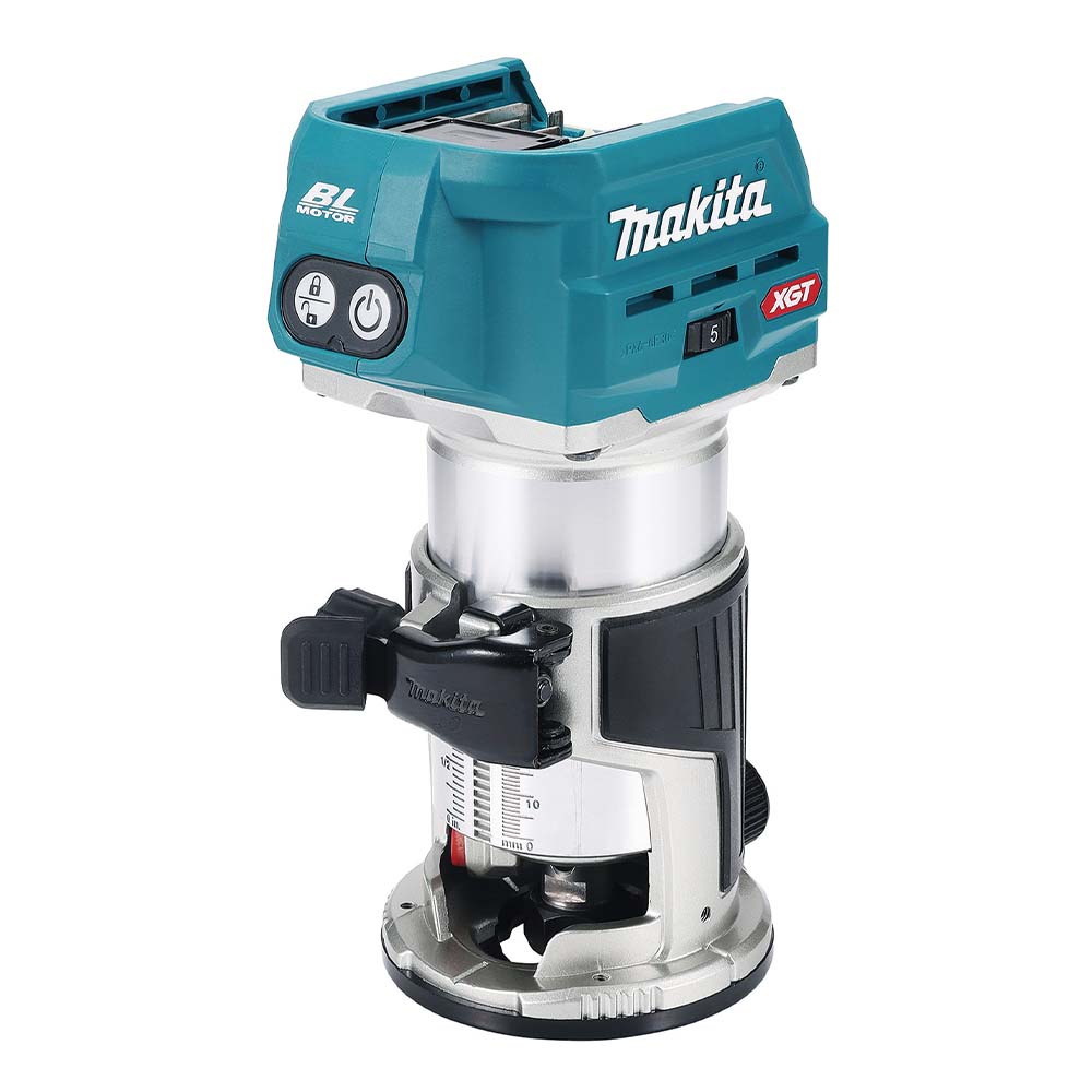 Makita RT001GZ 40V XGT Brushless Router Trimmer & AS001GZ 40V XGT Brushless Dust Blower - Bodies & MAKPAC Case
