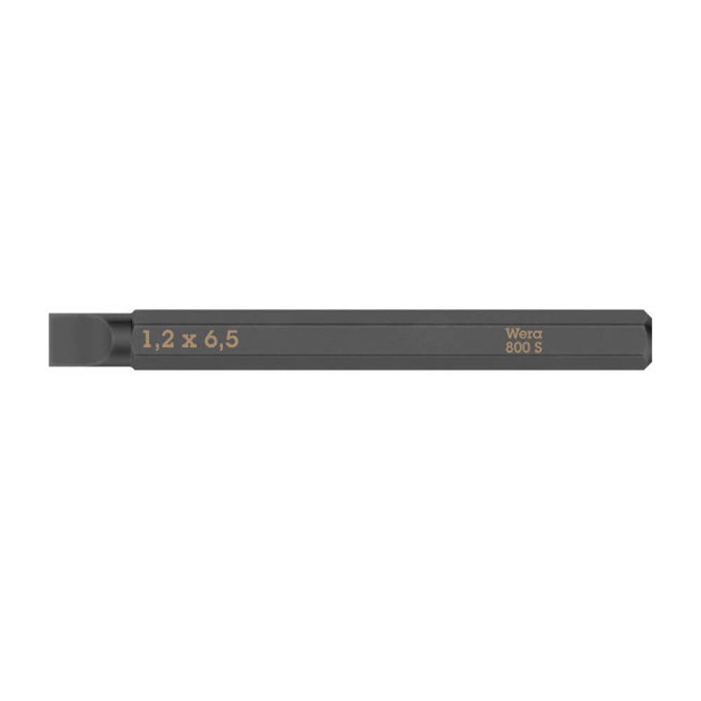 Wera '800 S' SL6.5 Slotted Bit for Impact Screwdriver - 1 x 6.5 x 70mm