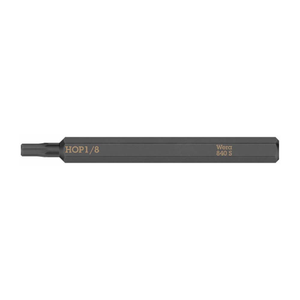 Wera '840 S' Hex Plus Bit for Impact Screwdrivers - 1/8'' x 70 mm