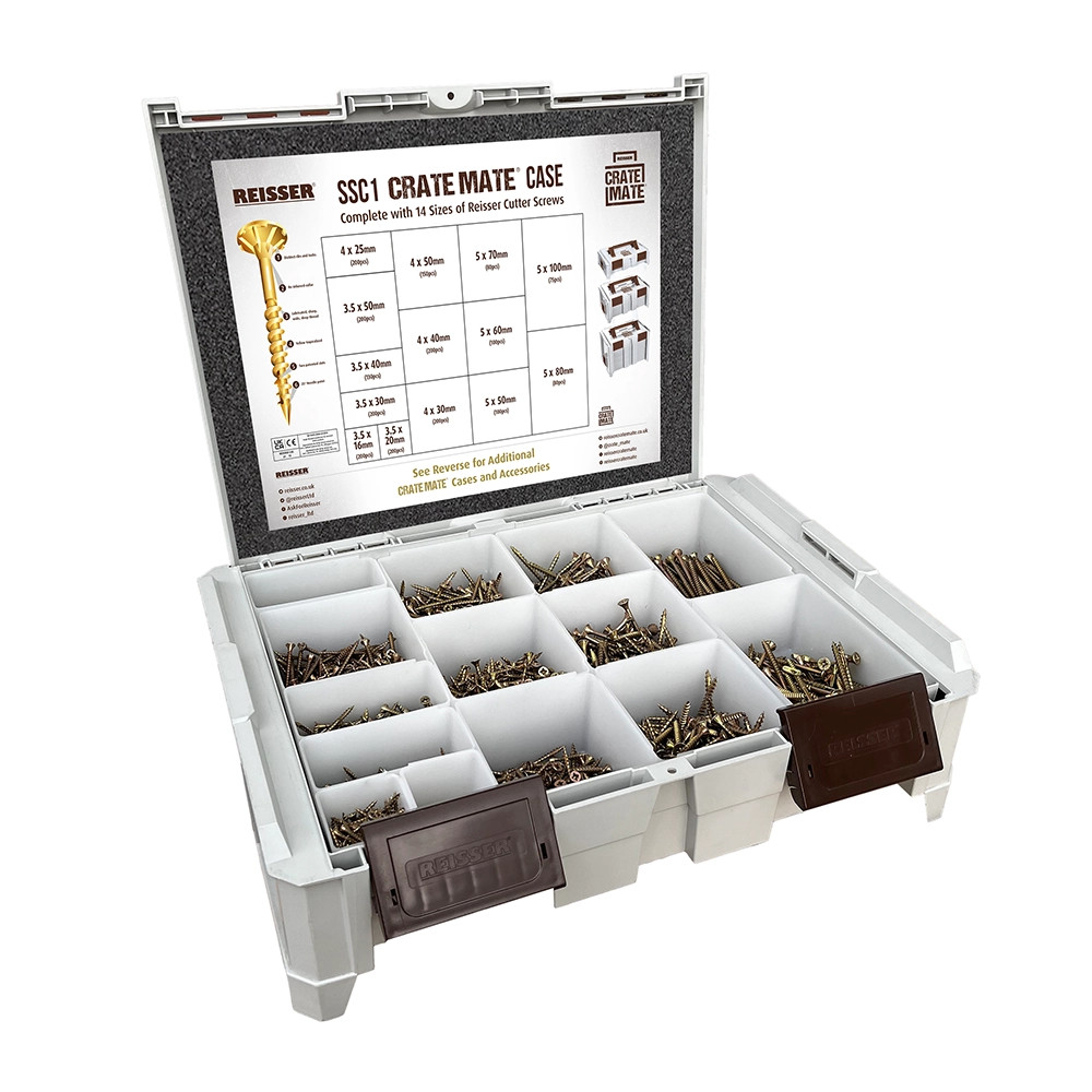 Reisser SSC1 Wood Screw Pack in Crate Mate Case - 2115 Screws