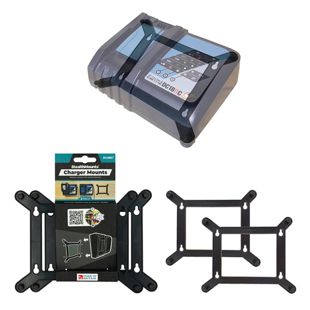 StealthMounts Charger Mounts for Makita DC18RC Charger - Pack of 2