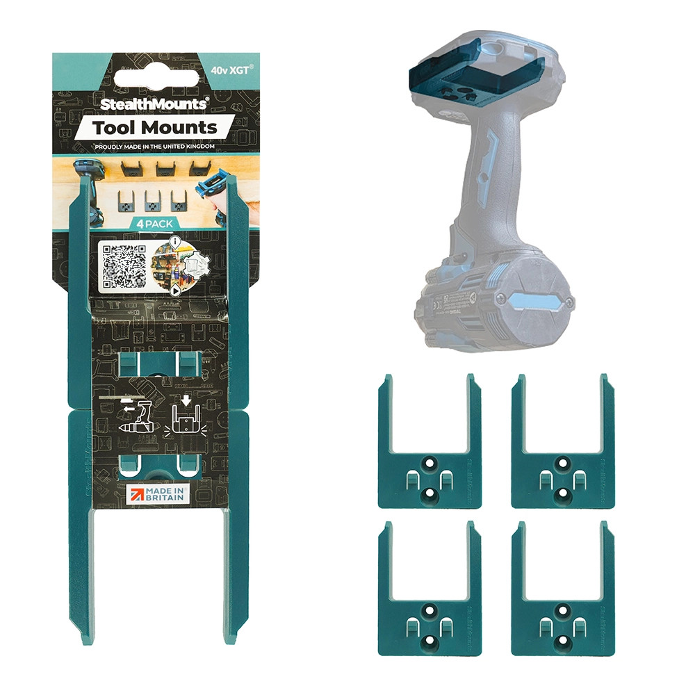 StealthMounts BLUE Tool Mounts for Makita 40V XGT Tools - Pack of 4