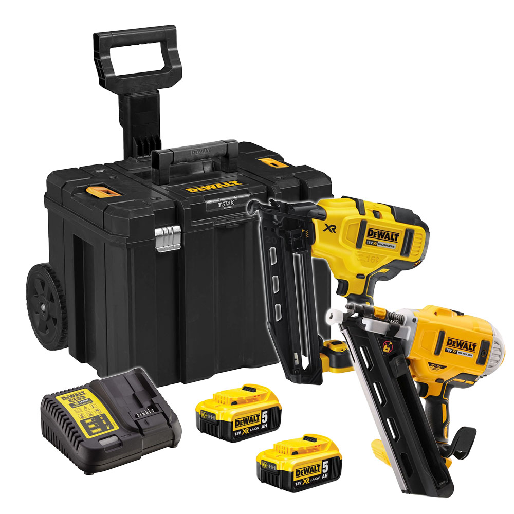 Dewalt DCK264P2T 18V XR Brushless First Fix Second Fix Nail Gun