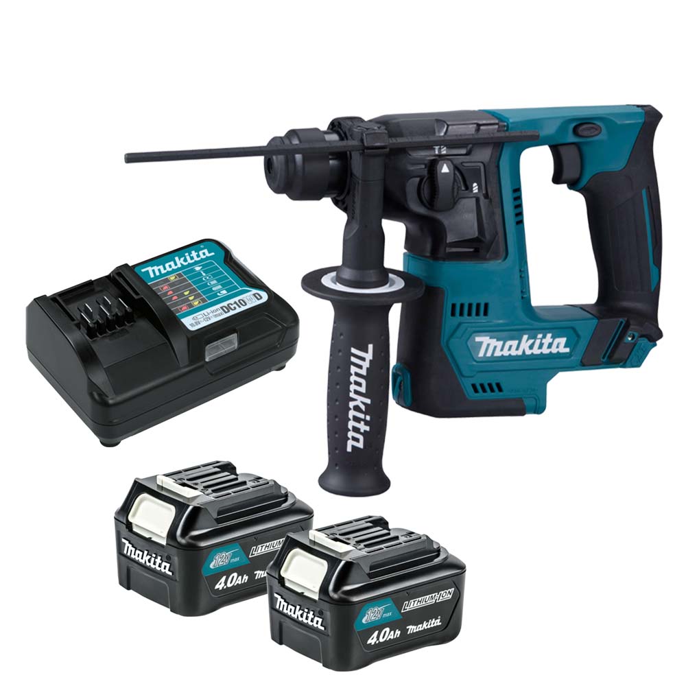 Makita HR140DWMJ 12V CXT SDS+ Rotary Hammer, 2x 4.0Ah Batteries & Charger