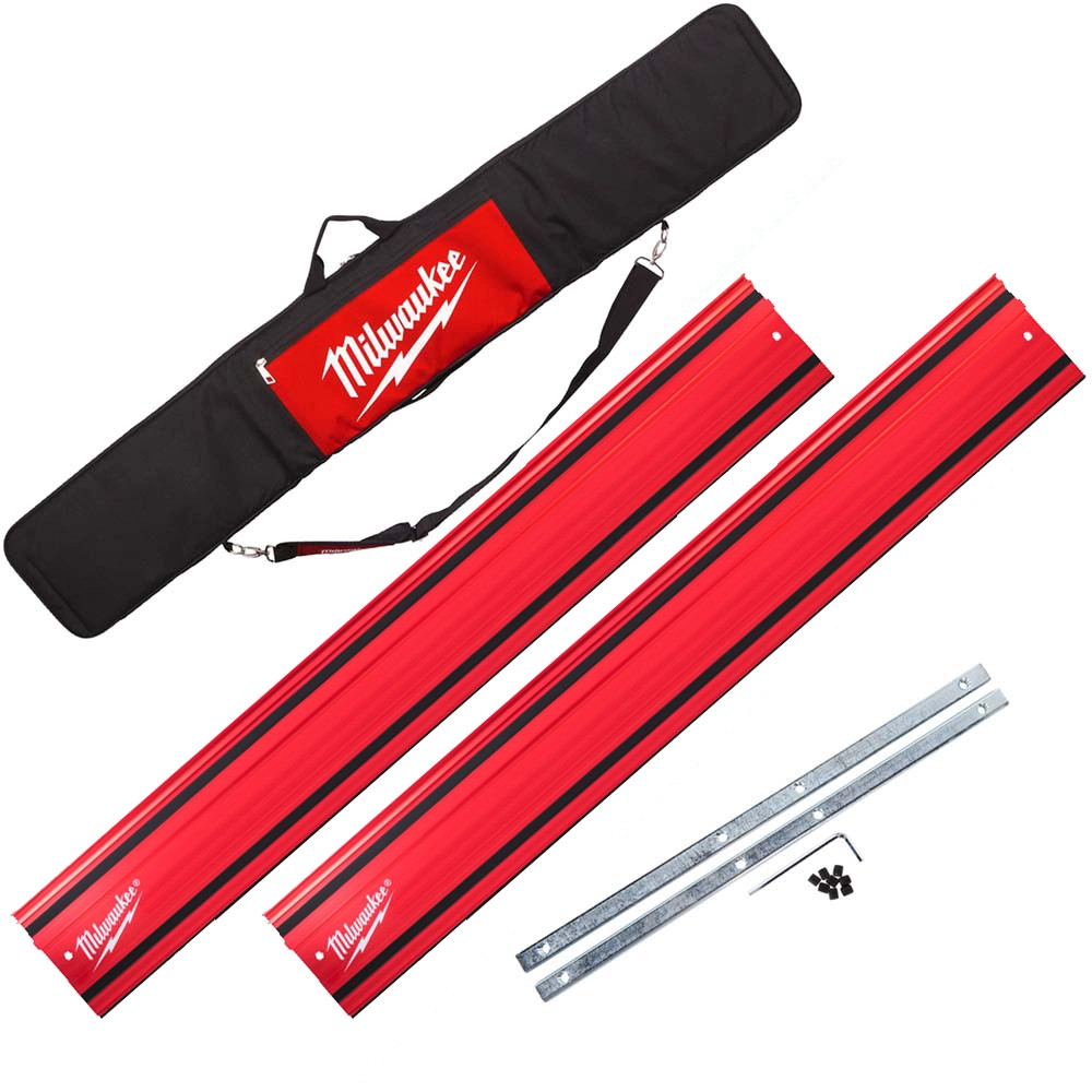 Milwaukee Guide Rail Kit with 2x 1400mm Guide Rails, Joining Bars & Bag