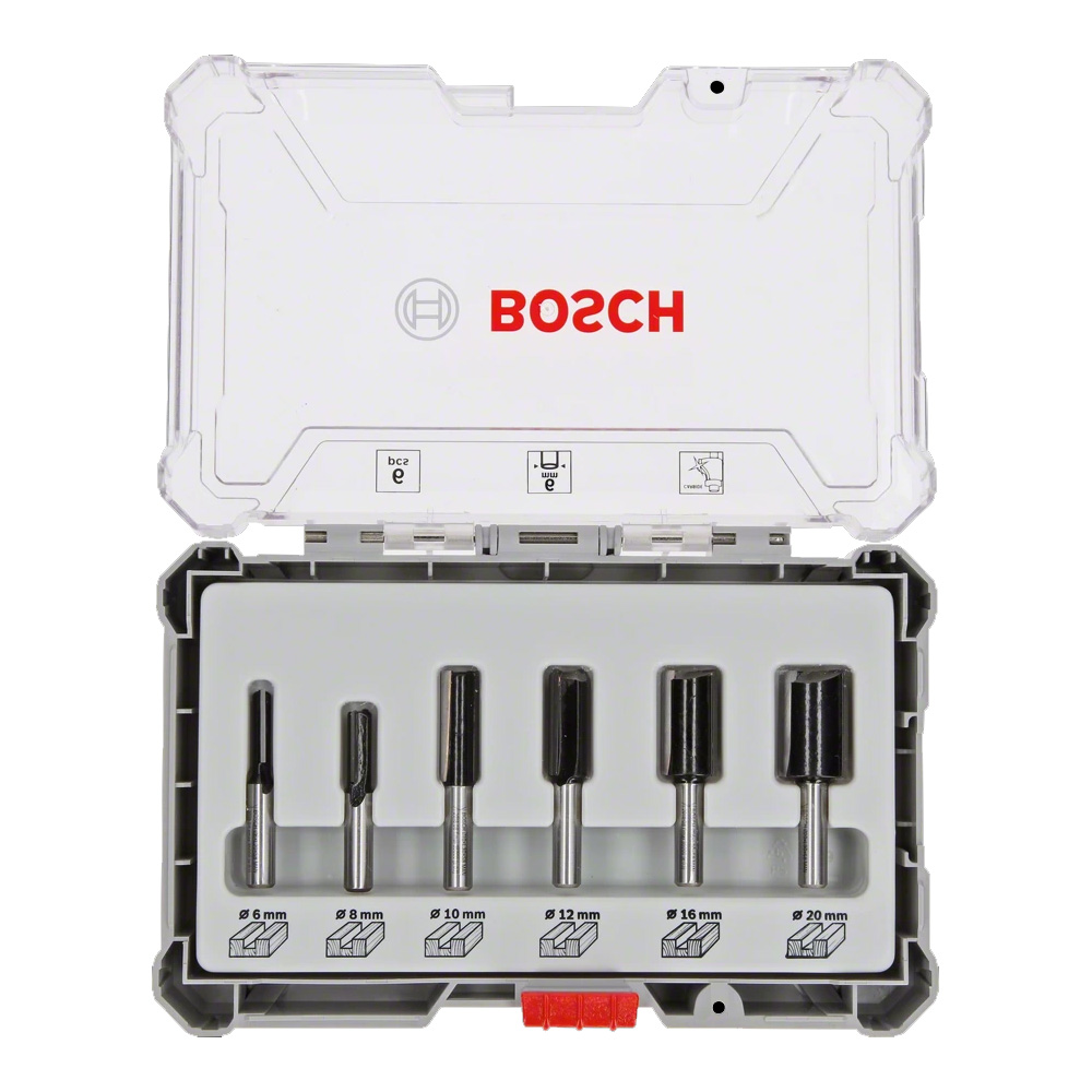 Bosch 6 Piece 1 4 Shank Straight Router Bit Set ITS