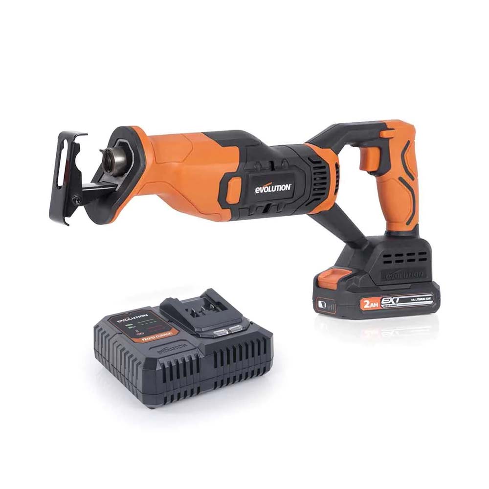 Evolution R150RCP-Li 18V Reciprocating Saw, 1x 2.0Ah Battery & Charger